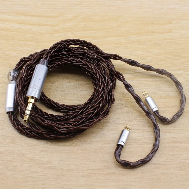 Alt view image 2 of 5 - Youkamoo 0.78mm 2 Pin IEM Cable 3.5mm Silver Plated Copper Earphone Upgrade Cord Compatible with KZ BL03 TRN V90 V80 ZS10 AS10 ZST, Brown, 1.2m 4ft