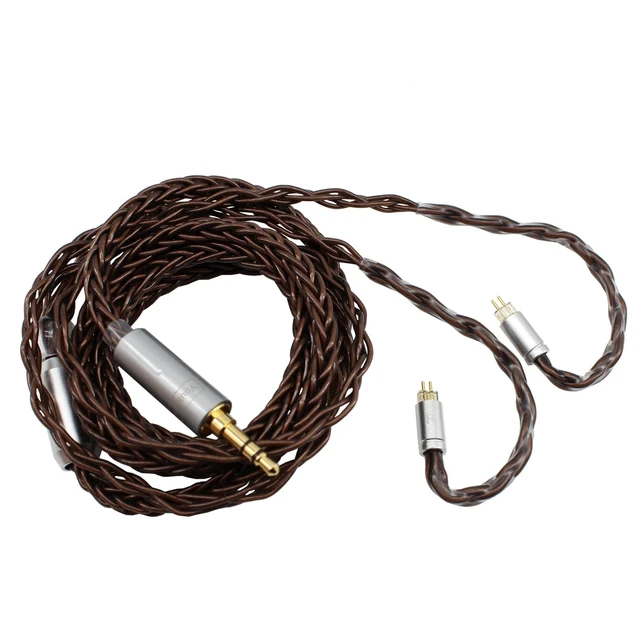 Alt view image 5 of 5 - Youkamoo 0.78mm 2 Pin IEM Cable 3.5mm Silver Plated Copper Earphone Upgrade Cord Compatible with KZ BL03 TRN V90 V80 ZS10 AS10 ZST, Brown, 1.2m 4ft