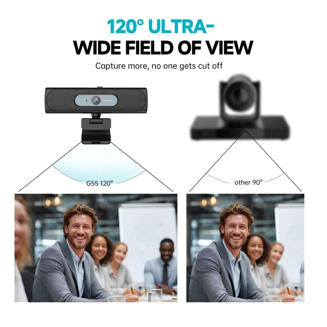 Alt view image 4 of 5 - Sameuo G55 2K Webcam with Dual Speakers & Microphone for PC Laptop