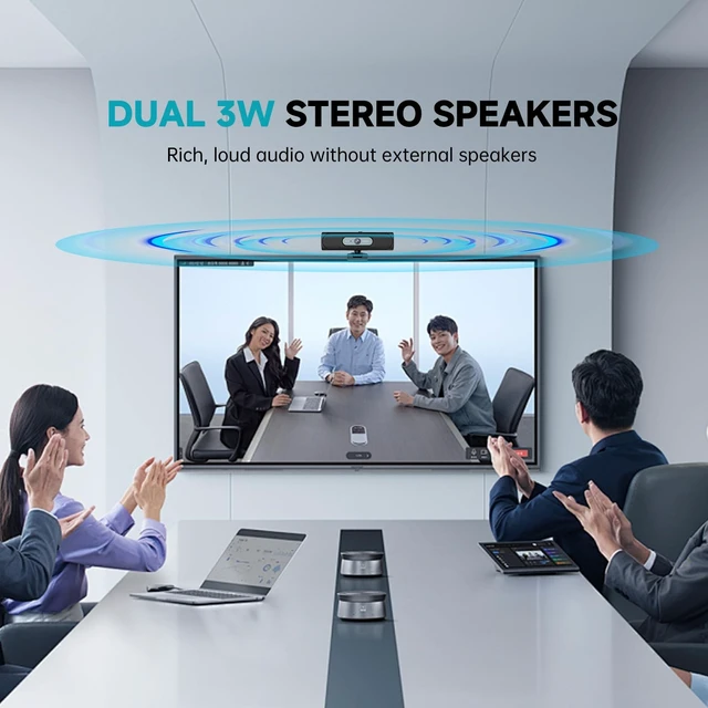 Alt view image 2 of 5 - Sameuo G55 2K Webcam with Dual Speakers & Microphone for PC Laptop