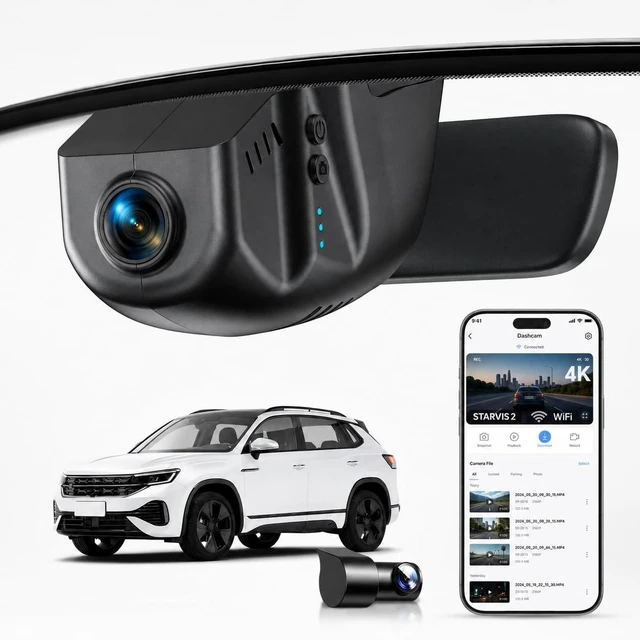 Main image of OVAMAN OEM-Fit 4K Dual Dash Cam for VW Atlas 2018-2026, 128GB