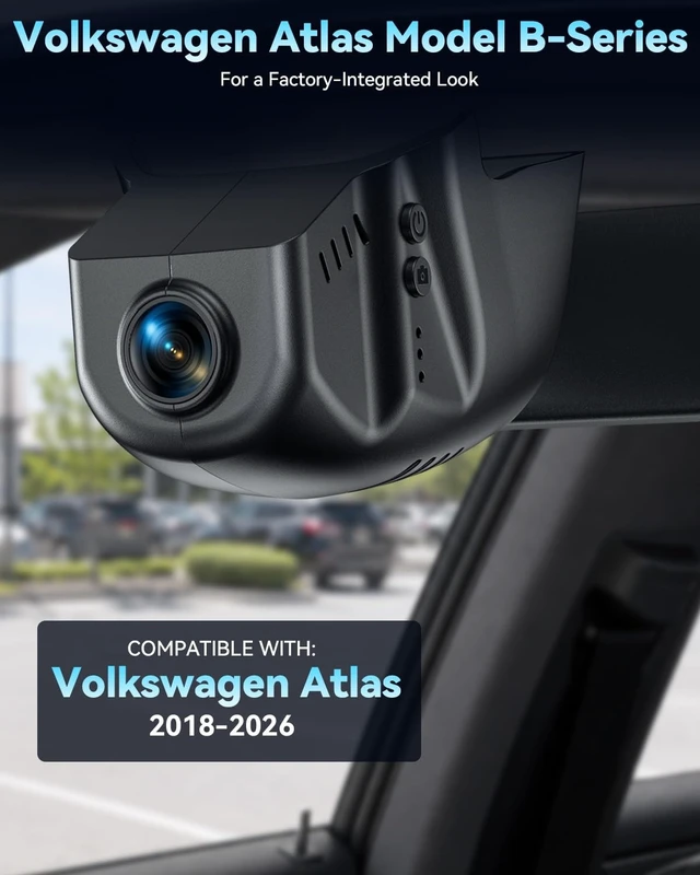 Alt view image 2 of 5 - OVAMAN OEM-Fit 4K Dual Dash Cam for VW Atlas 2018-2026, 128GB