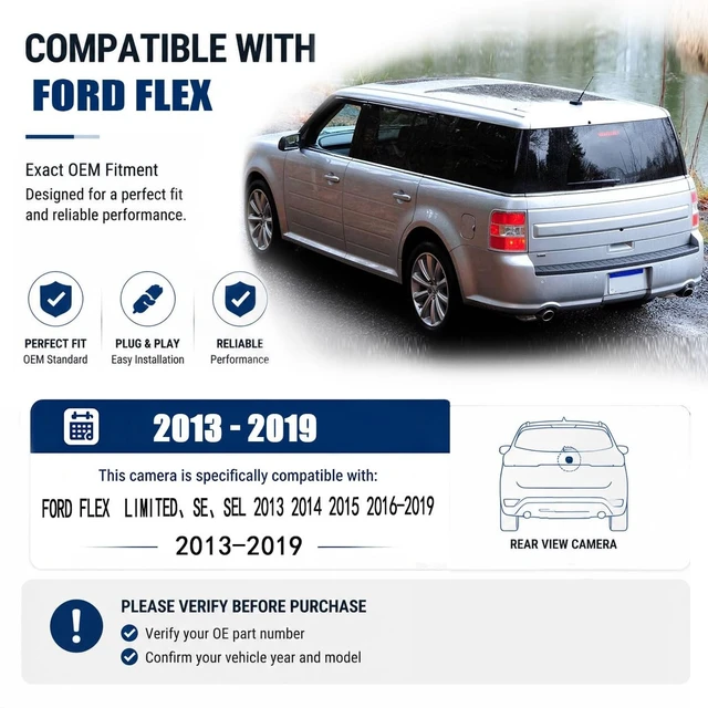 Alt view image 5 of 5 - Marretoo Rear View Backup Camera Compatible with Ford Flex 2013-2019