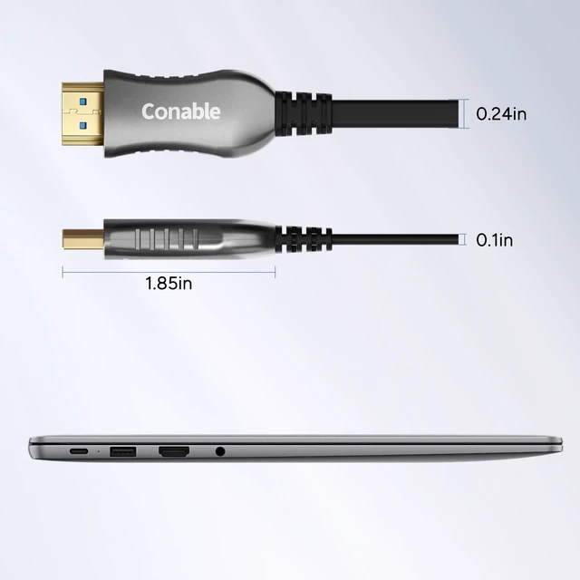 Alt view image 5 of 5 - 4K HDMI Cable 35 FT, Flat Fiber Optic HDMI Cable, Unidirectional, 18Gbps