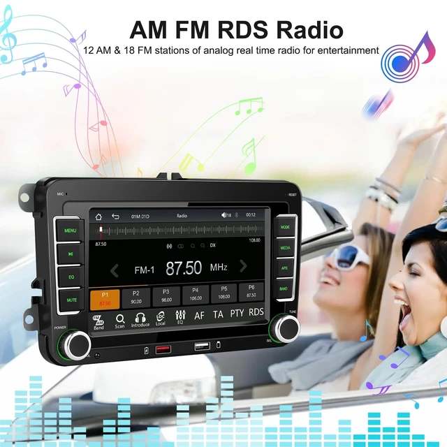 Alt view image 5 of 5 - Car Stereo for Volkswagen VW Beetle 2012-2015 with Wireless Apple CarPlay Android Auto, 7" HD Touchscreen Car Radio with Bluetooth, Backup Camera, FM AM RDS, Mirror Link, EQ/USB, Remote Control