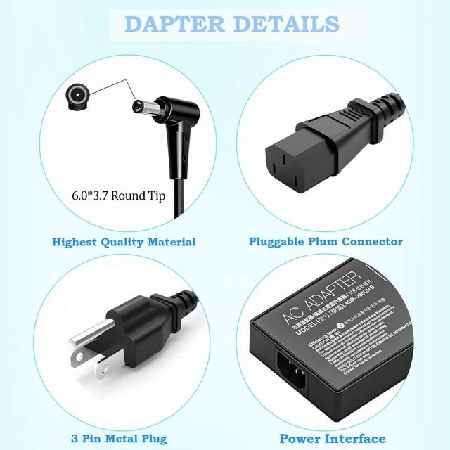 Alt view image 3 of 5 - 240W 12A ADP-240EB B Laptop Charger for ASUS ROG Zephyrus M16 G16 G15 G14