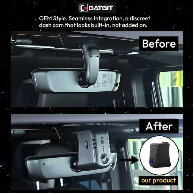 Alt view image 4 of 5 - Front 4K and Rear 1080P Dash Cam for Jeep Wrangler JL 2018-2023 & Gladiator