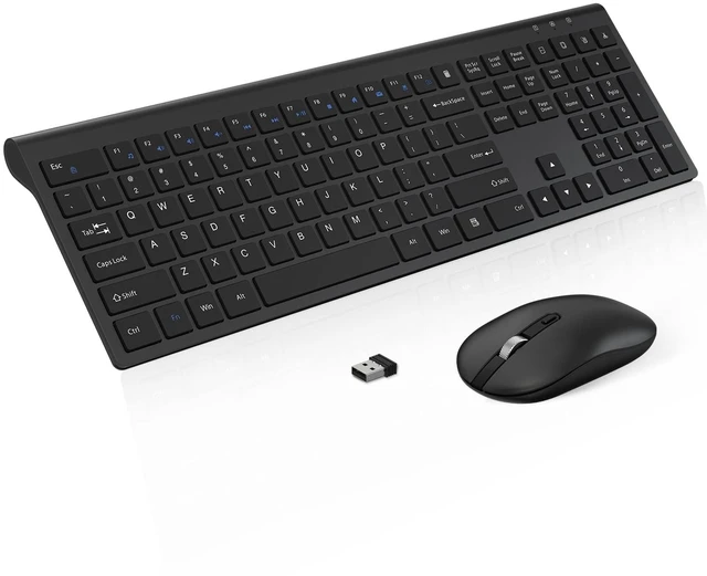 Main image of cimetech Wireless Keyboard and Mouse Combo, Full Size Silent Ergonomic Scissor Switch Keyboard and Optical Mouse Set, 2.4G Lag-Free Cordless Keyboard Mice for Computer, Mac, Laptop, PC, Windows