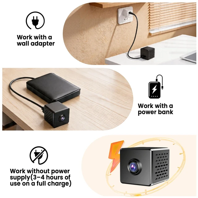 Alt view image 3 of 5 - vebiliki 4K Spy Camera, Upgraded 5GHz WiFi, Mini Hidden Camera with Live View & Motion Alerts, Plug-in Nanny Cam with Night Vision, Cloud & Local Storage for Home, Baby, Pet Monitoring