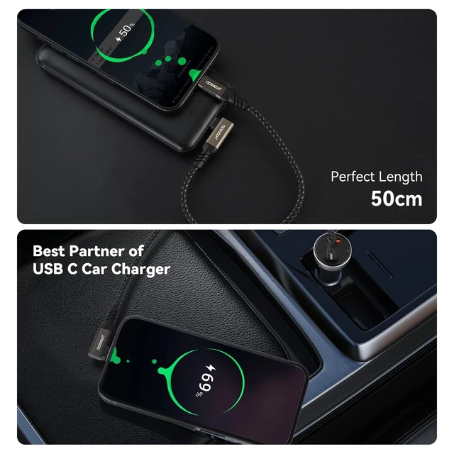 Alt view image 2 of 5 - aceyoon 240W USB C to USB C Cable 1.6ft, Right Angle Type C Charger, Nylon Braided Short 90 Degree Right Angle USB C Cable Compatible with iPhone 17 16 15 Pro Max Galaxy S24 S23 iPad