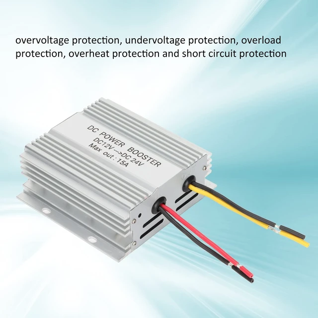 Alt view image 3 of 5 - DC 12V to 24V Car Power Inverter, 15A 360W Aluminium Alloy Vehicle Power Converter Adapter for Car Truck, Voltage Converter