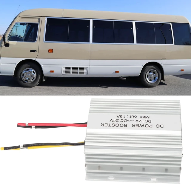 Alt view image 2 of 5 - DC 12V to 24V Car Power Inverter, 15A 360W Aluminium Alloy Vehicle Power Converter Adapter for Car Truck, Voltage Converter