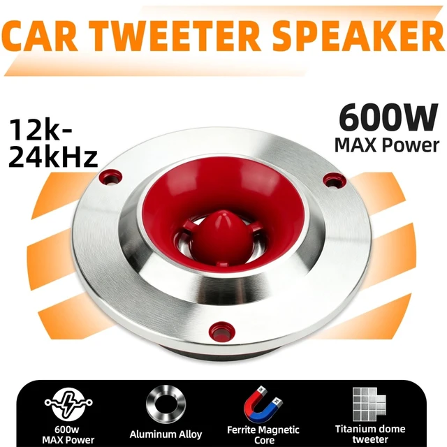 Alt view image 2 of 5 - 3.7 Inch Tweeters For Car Audio, 600W Titanium Bullet Super Tweeter 4 Ohm