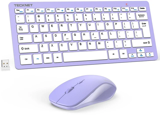 Main image of TECKNET Wireless Keyboard and Mouse Combo, Mini Cordless Computer Keyboard and Mouse Set 2.4GHz, Silent Adjustable 1600 DPI, Quiet Click, Lag-Free for Computer, Laptop, PC, Windows, Mac, Chrome