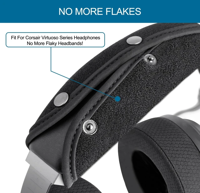 Alt view image 4 of 5 - Replacement Ear Pads Cushion and Headband Cover for Corsair Virtuoso RGB Wireless SE XT Gaming Headset, Headphones Protector, Easy Installation, Premium Material & Black