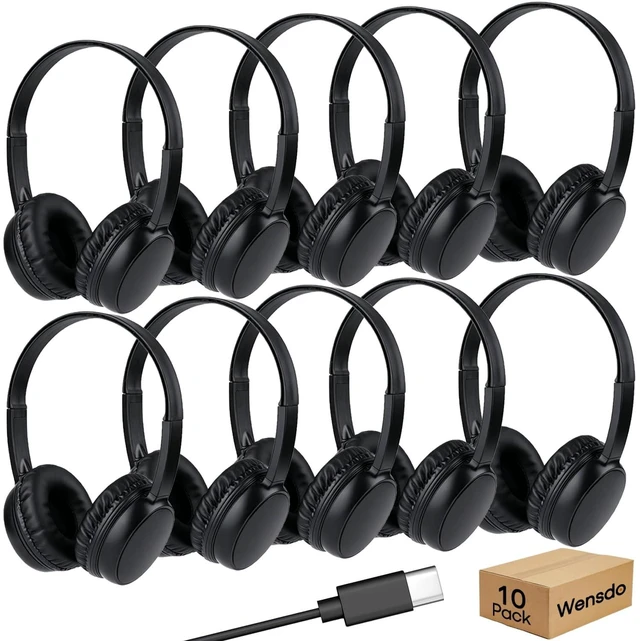 Main image of Wensdo USB-C Classroom Headphones 10-Pack On-Ear for Kids K-12