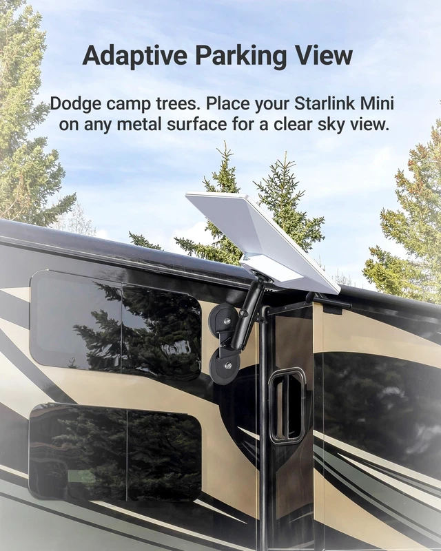 Alt view image 2 of 5 - for Starlink Mini Magnetic Mount with Adapter (Grab-and-Go for Campsite)
