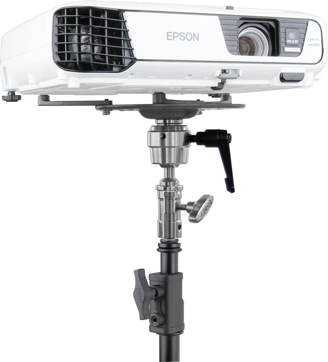Alt view image 2 of 2 - Kupo Universal Projector Mount with Vortex Baseplate, Ball Joint, and Baby Receiver for Adjustable Projector Positioning in Studio, Classroom, and Professional Presentation Systems (KD303112)