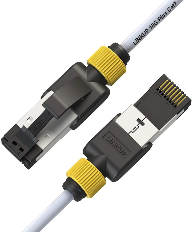 Main image of LINKUP Cat7 Ethernet Cable ^^ S/FTP 30AWG ^^ 5 Ft, 6-Pack, White