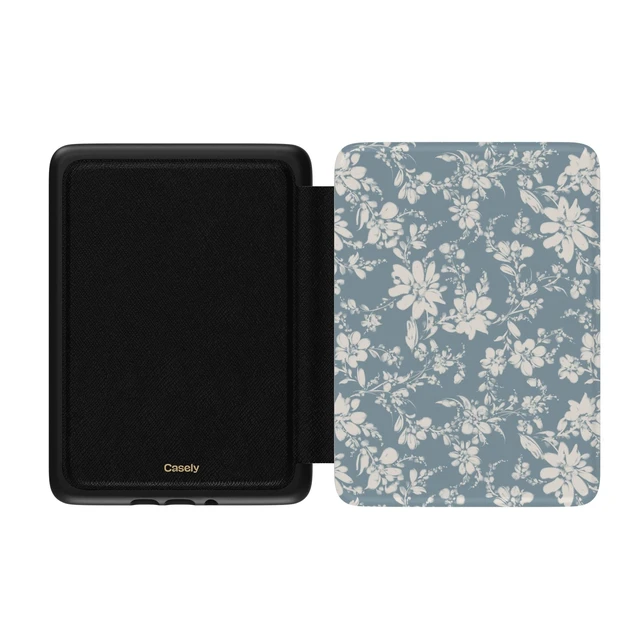 Alt view image 2 of 5 - Casely 7" Kindle Case ^^ Afternoon Tea ^^ Blue Floral ^^ Compatible with 7 Kindle Colorsoft and 7 Kindle Paperwhite (12th Gen)