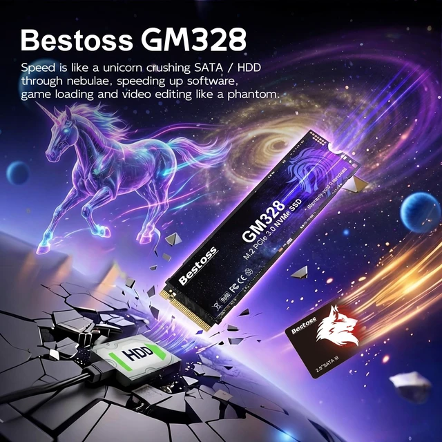 Alt view image 2 of 5 - Bestoss 2TB NVMe M.2 SSD PCIe 3.0 M.2 2280 SSD,Internal SSD,Up to 3500MB/s