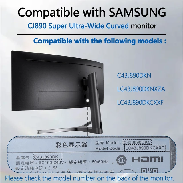 Alt view image 3 of 5 - CJ890 VESA Mount Adapter is Compatible with Samsung 43"CJ890 Series Monitor