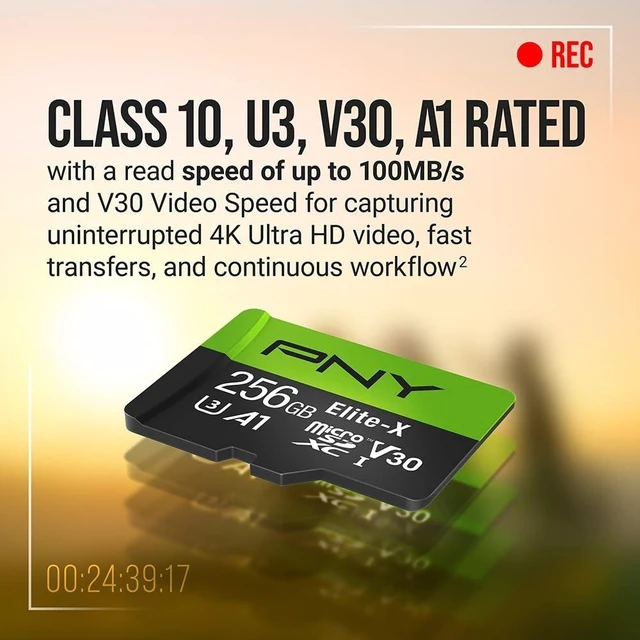Alt view image 5 of 5 - PNY 256GB Elite-X Class 10 U3 V30 A1 microSDXC Flash Memory Card