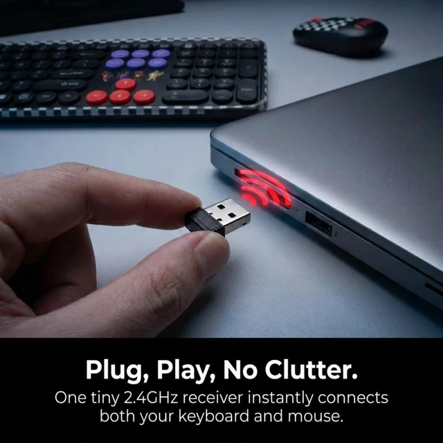 Alt view image 5 of 5 - Five Nights at Freddy's Wireless Keyboard and Mouse Combo, 15"x31" Desk