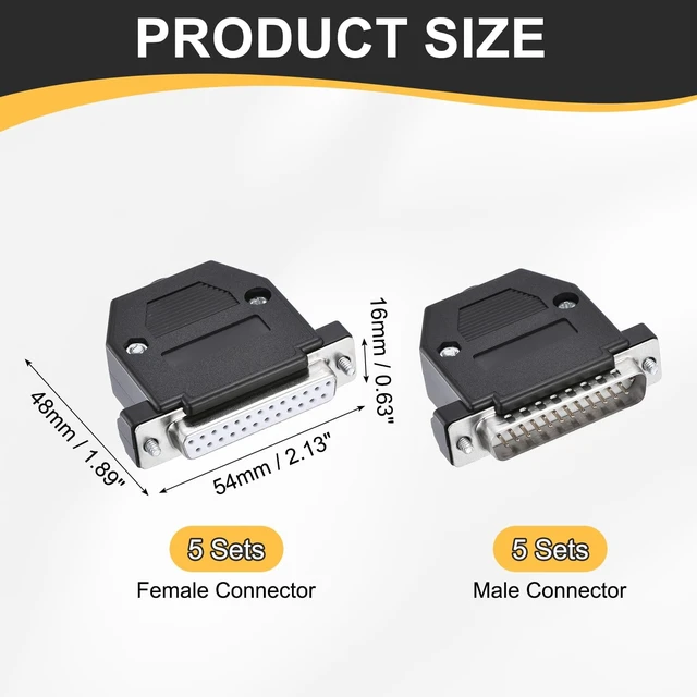 Alt view image 2 of 5 - MECCANIXITY 20pcs DB25 D-SUB Solder Type Connector Adapter Kit 2 Row 25 Pin