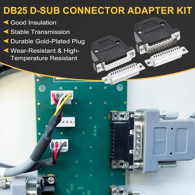 Alt view image 5 of 5 - MECCANIXITY 20pcs DB25 D-SUB Solder Type Connector Adapter Kit 2 Row 25 Pin