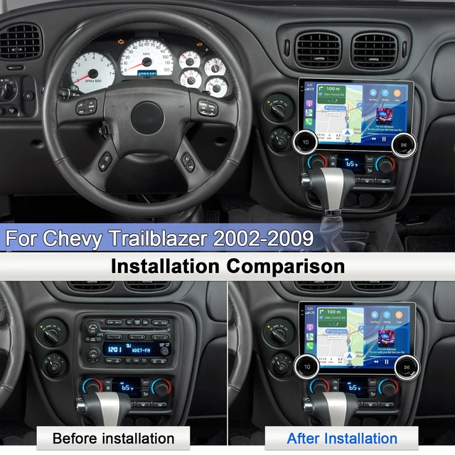 Alt view image 3 of 5 - 4+64G 10.1" Car Stereo Radio for Chevy Trailblazer 2002-2009 Carplay Screen