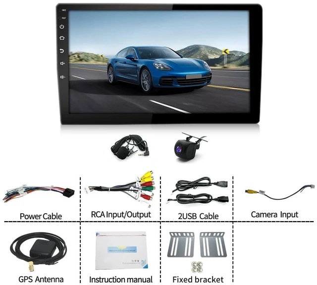 Alt view image 2 of 5 - 4+64G Double Din Car Radio for Ford Ranger 1998-2005 2006 with Backup Camera, 10 Inch Touch Screen Stereo for Ford Ranger GPS Navi 4 Core Head Unit with Wireless Carplay Bluetooth FM/RDS DSP