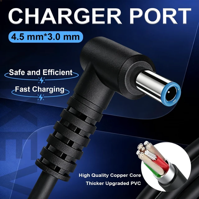 Alt view image 2 of 5 - Replacement for HP 150W Laptop Charger; Compatible with ZBook Studio 15 16 17 15U 15V G3 G4 G5 G6 G7 G8 G9 Victus 15 17 OMEN 15 17 Pavilion Gaming Blue Tip AC Adapter Power Supply Cord