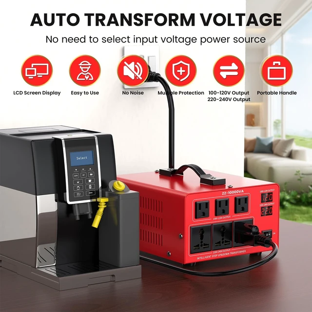 Alt view image 2 of 5 - 10000VA Step Up/Down Voltage Transformer Converter 110/120V to 220/240V
