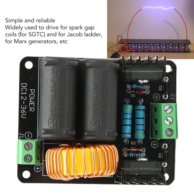 Alt view image 4 of 5 - ZVS Module, Heating Power Supply Module Flyback Driver, High Voltage Power Supply Module with Coil for DIY Player