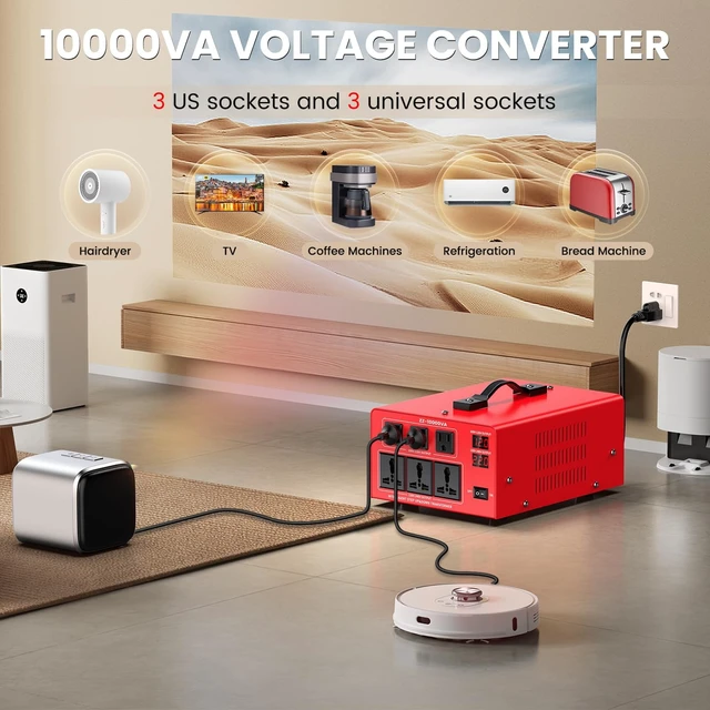 Alt view image 5 of 5 - 10000VA Step Up/Down Voltage Transformer Converter 110/120V to 220/240V