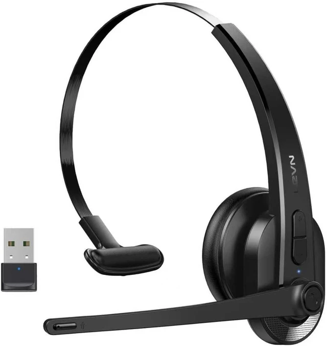 Main image of Wireless Headset with Mic for Work, Bluetooth Headset with Microphone(AI Noise Cancelling), Lightweight Comfortable with Mute Button Computer Headset with Microphone for PC/Office/Call Center/