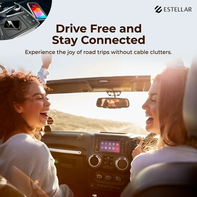 Alt view image 4 of 5 - Estellar Wireless CarPlay Adapter for Wired Apple CarPlay, Stable Fast Automatic Connection, Latest Chip Technology, No Delay, Online Upgrade, Lifetime Support, Car Accessories, Black