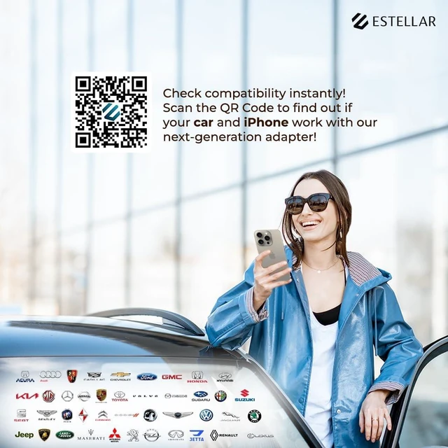 Alt view image 5 of 5 - Estellar Wireless CarPlay Adapter for Wired Apple CarPlay, Stable Fast Automatic Connection, Latest Chip Technology, No Delay, Online Upgrade, Lifetime Support, Car Accessories, Black
