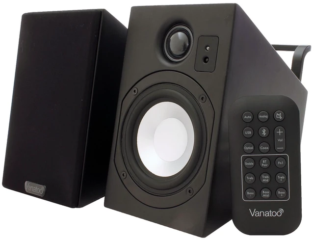 Main image of Vanatoo Transparent Zero Plus Near Field Studio Monitor Speakers Pair for TV, PC, Gaming. 120 Watt Powered Speakers for Desktop and Room use. AUX, USB, Bluetooth, Toslink Optical, Remote Control.