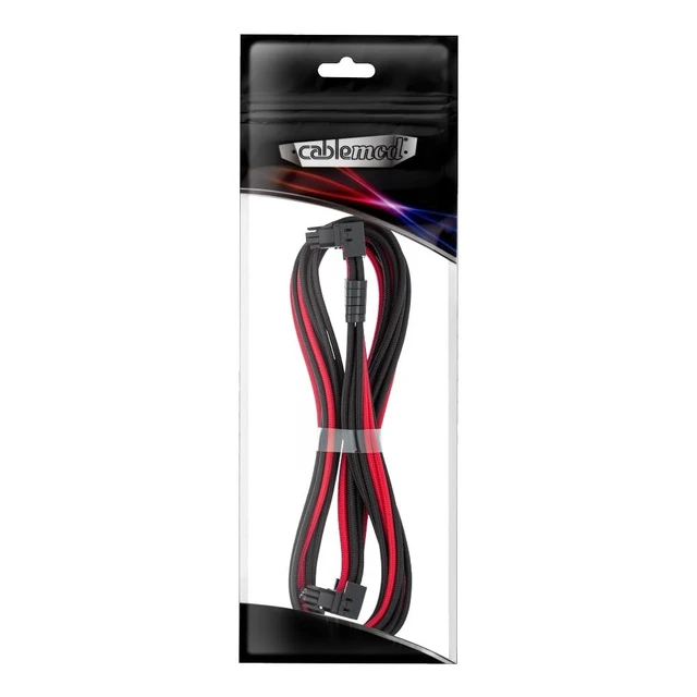 Alt view image 4 of 4 - CableMod Pro ModFlex 12V-2x6 PCIe Cable for Corsair T5 (Blk+Red, 16p,90A)