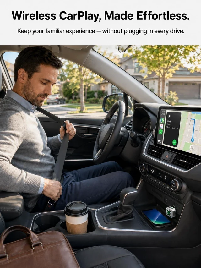 Alt view image 4 of 5 - UFOself Wireless CarPlay Adapter for iPhone & Android Auto, Auto Reconnect