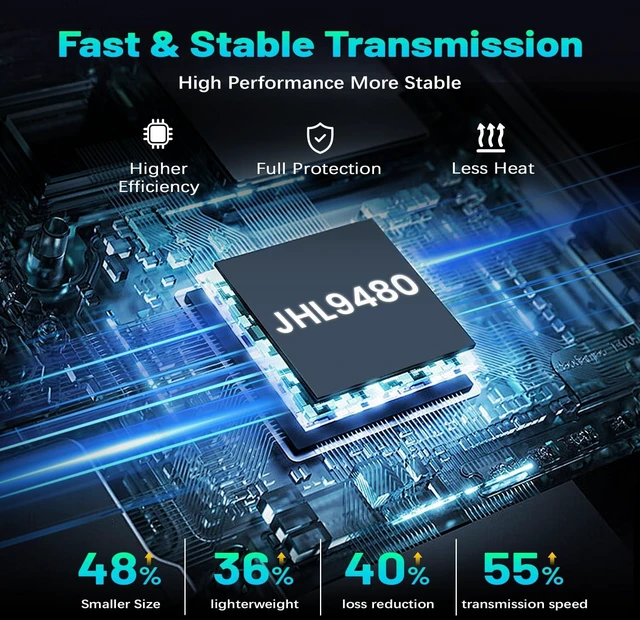 Alt view image 3 of 5 - VCOM 80Gbps M.2 NVMe SSD Enclosure with Cooling Fan, Aluminium Alloy Enclosure Compatible with Thunderbolt 5/4/3/USB4 External SSD Case for Gaming, Editing, Mac and PC, Support M/B+M Key SSD
