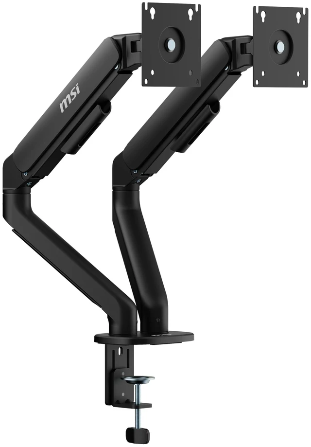 Main image of MSI MAG MT101DG - Gas Spring Dual Monitor Stand Arm, Supports 17-32" and 22 lbs, VESA Compatible, Adjustable Gas Spring Mount, Clamp & Grommet, Quick Release Plate Black