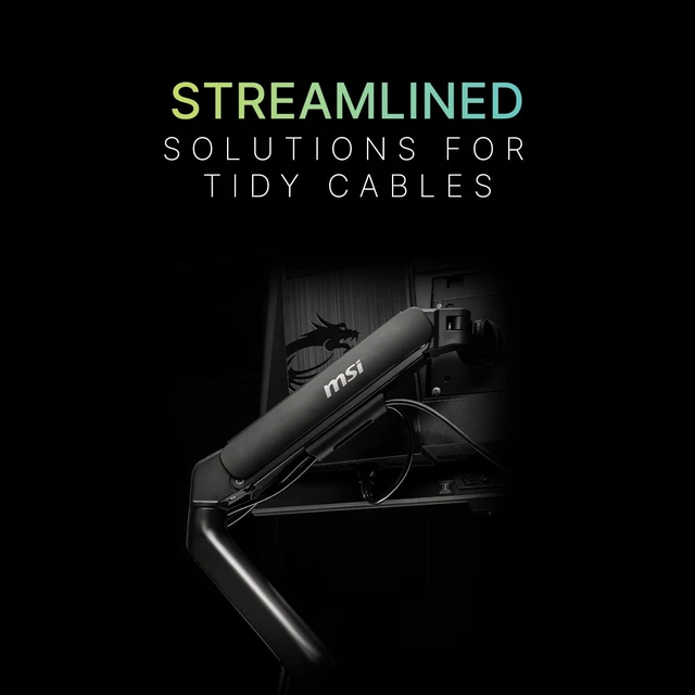 Alt view image 5 of 5 - MSI MAG MT101DG - Gas Spring Dual Monitor Stand Arm, Supports 17-32" and 22 lbs, VESA Compatible, Adjustable Gas Spring Mount, Clamp & Grommet, Quick Release Plate Black