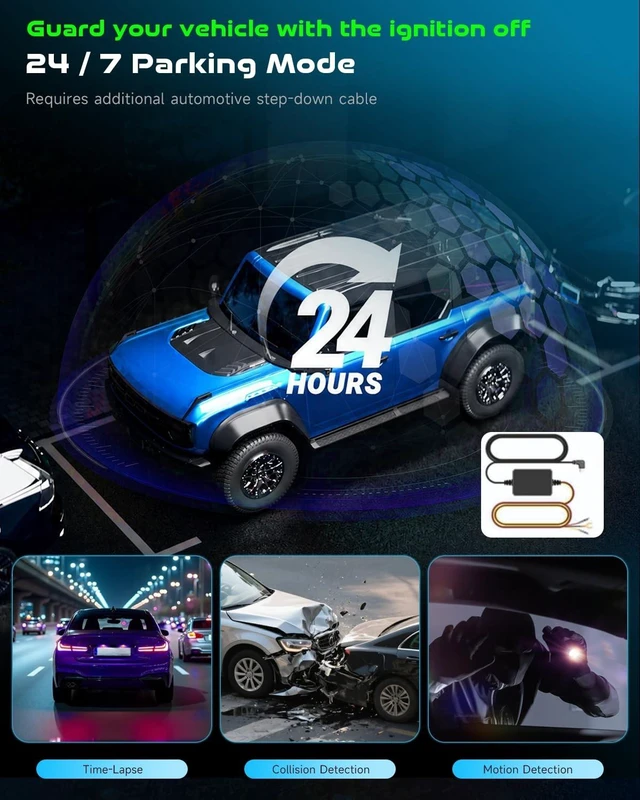 Alt view image 4 of 5 - 4 Channel Dash Cam Front and Rear Inside, 360 Dash Camera for Cars