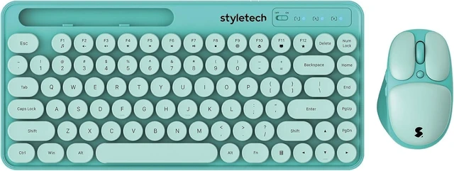 Main image of styletech MK520 Wireless Keyboard & Mouse Bundle, Mint - PC Compatible