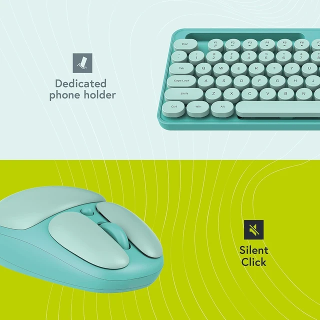 Alt view image 5 of 5 - styletech MK520 Wireless Keyboard & Mouse Bundle, Mint - PC Compatible