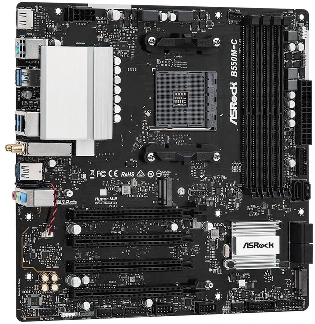 Alt view image 5 of 5 - MICRO CENTER AMD 5500 Processor with ASRock B550M-C WiFi MATX Motherboard