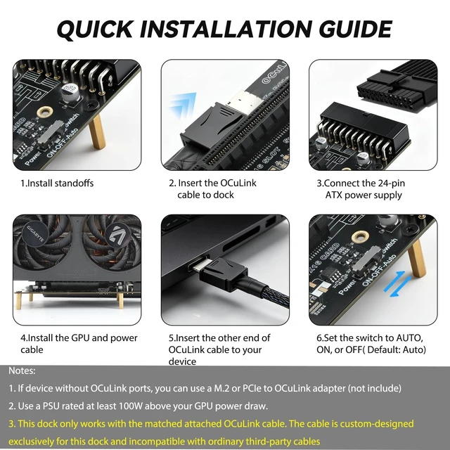 Alt view image 2 of 5 - OCuLink eGPU Dock